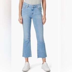 PAIGE Light Blue Cropped Kick Flare Jeans